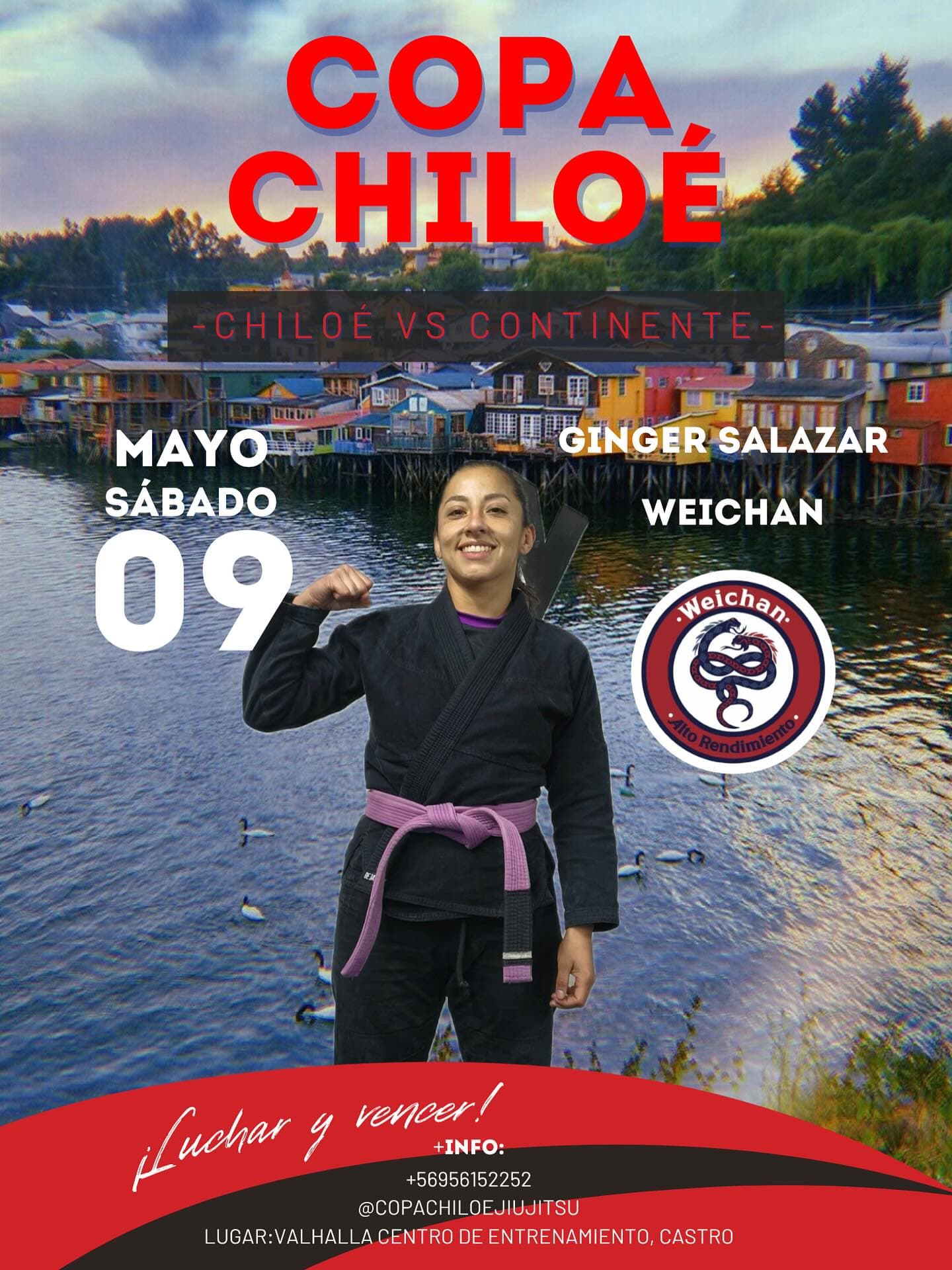 Ginger Salazar representando a Weichan en una gráfica de Copa Chiloé